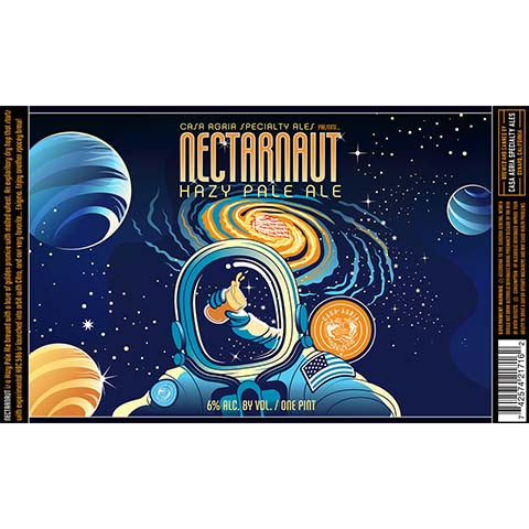 Casa Agria Nectarnaut Hazy Pale Ale by Casa Agria Specialty Ales, beer label