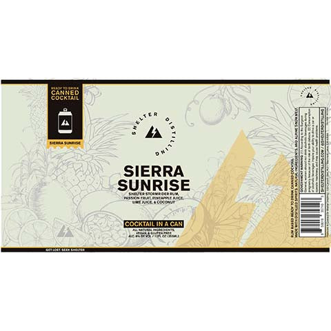 Shelter Sierra Sunrise by Shelter Distilling, beer label
