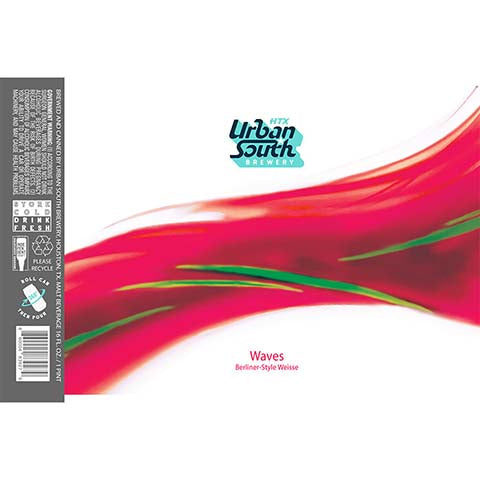 Urban South Waves Berliner Weisse Ale by Urban South Brewery, beer label