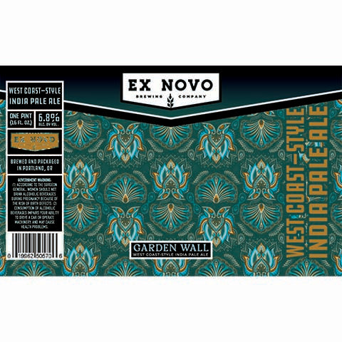 Ex Novo Garden Wall IPA by Ex Novo Brewing Co, beer label