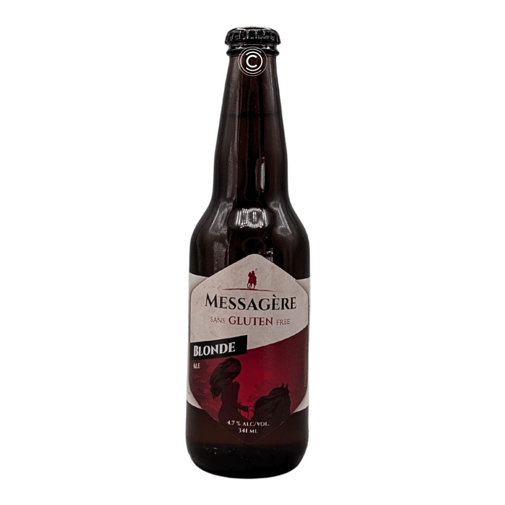 La Messagere Sans Gluten Blonde Ale Gluten Free by Microbrasserie Nouvelle-France, beer label