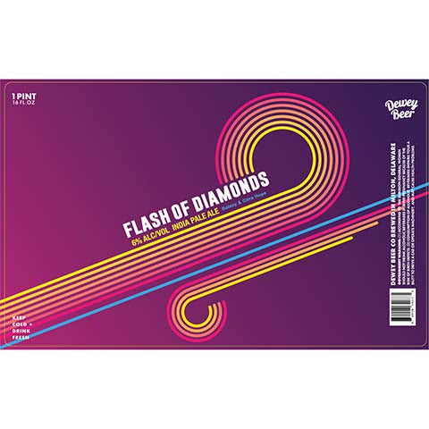 Dewey Beer Flash Of Diamonds IPA by Dewey Beer Co., beer label