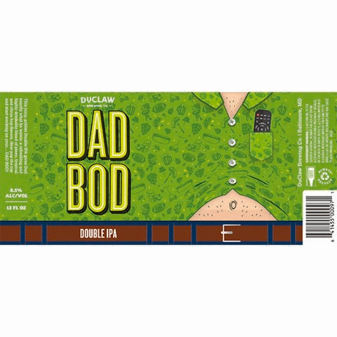 Duclaw Dad Bod DIPA by DuClaw Brewing Company, beer label