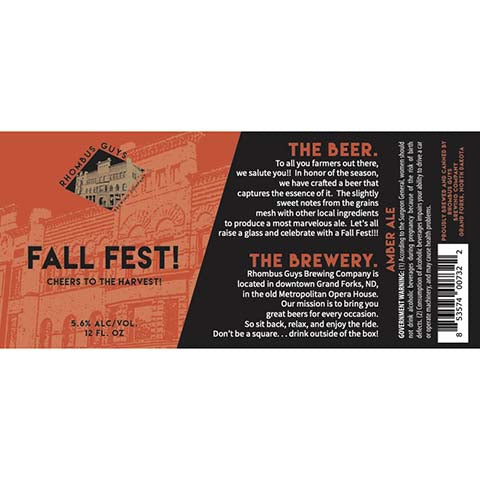 Rhombus Guys Fall Fest! Amber Ale by Rhombus Guys Brewing Co, beer label