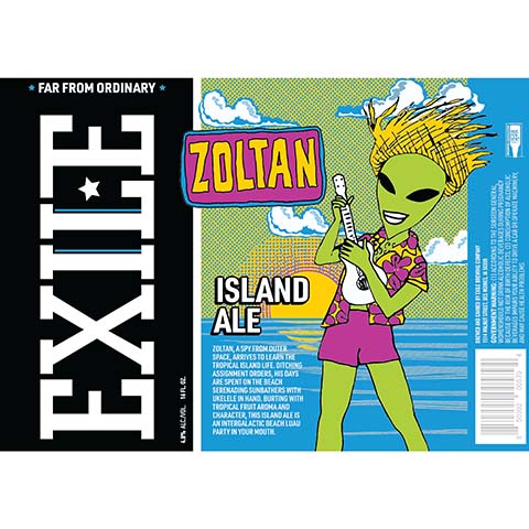 Exile Zoltan Island Ale by Exile Brewing, beer label