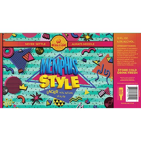Meddlesome Memphis Style Lager by Meddlesome Brewing Company, beer label