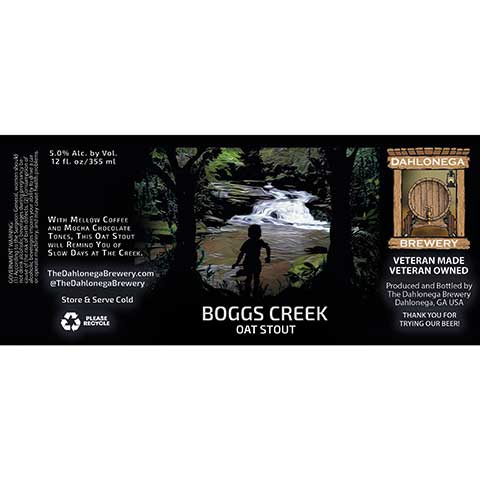 Dahlonega Boggs Creek Oat Stout by The Dahlonega Brewery, beer label