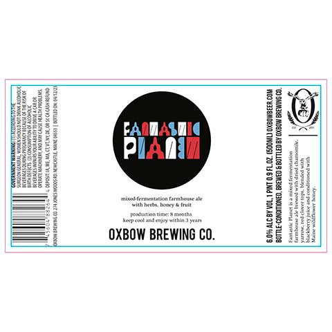 Oxbow Fantastic Planet Sour by Oxbow Brewing Co, beer label
