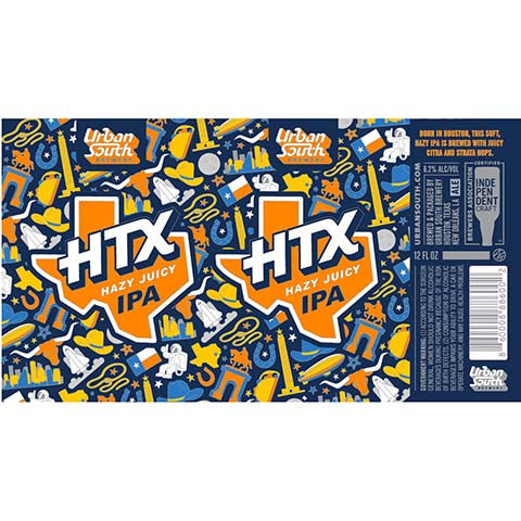 Urban South - HTX Hazy Juicy IPA by Urban South Brewery, beer label