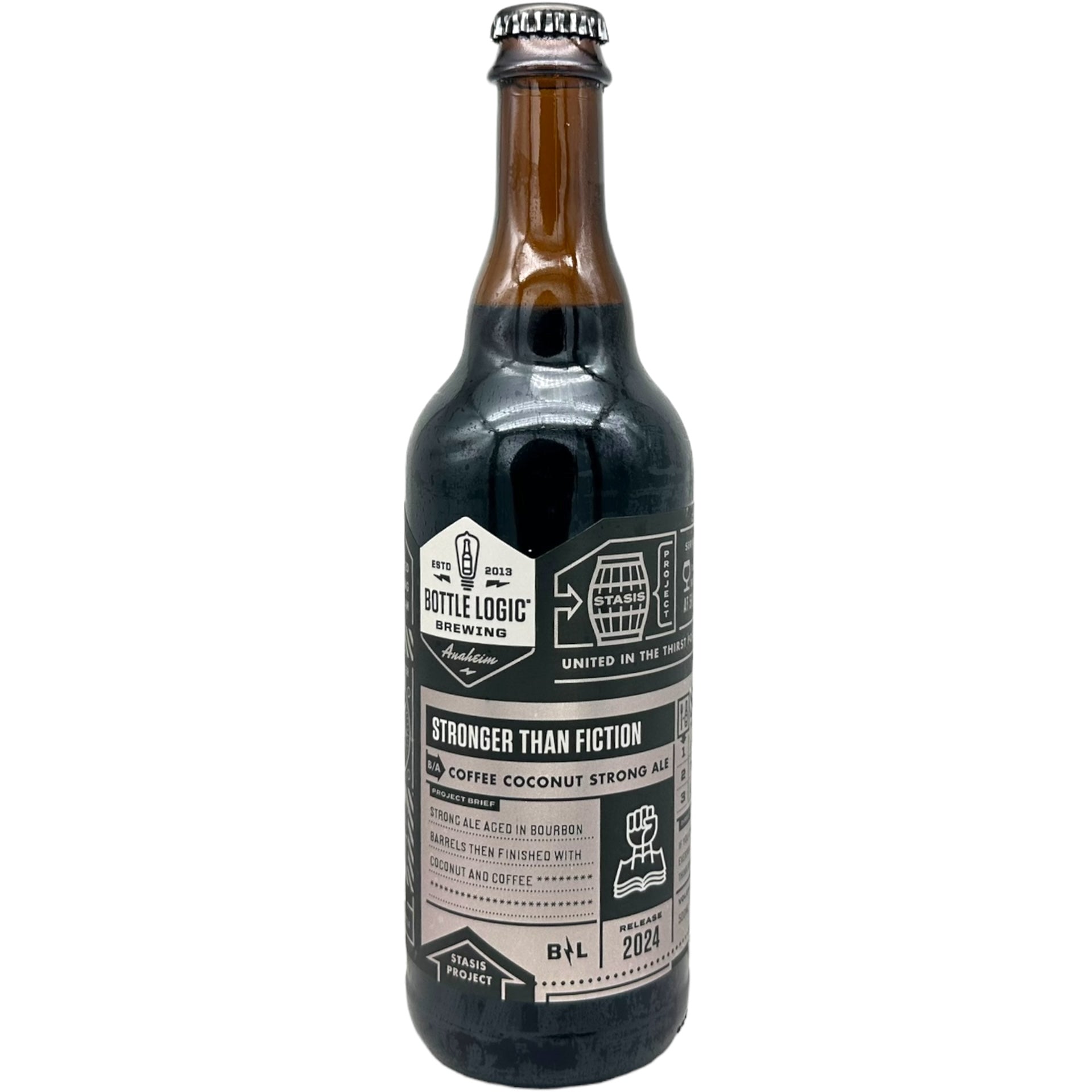 Bottle Logic Stronger Than Fiction 2024 by Bottle Logic Brewing, beer label