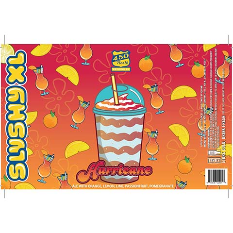 450 North Slushy XL Hurricane Sour Ale by 450 North Brewing Company, beer label
