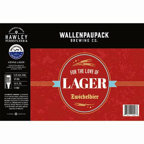 Wallenpaupack For The Love Of Lager Zwickelbier by Tripping Animals Brewing Co., beer label