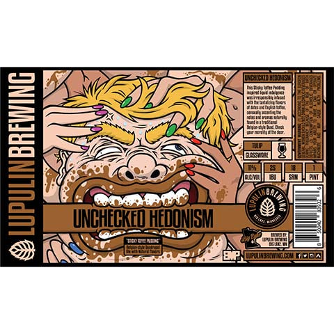 Lupulin Sticky Toffee Pudding Belgian Quadrupel Ale by Lupulin Brewing, beer label