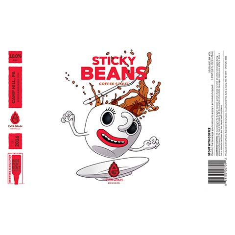 Ever Grain Sticky Beans Coffee Stout by Ever Grain Brewing Co, beer label