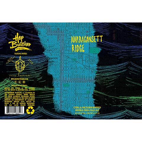 Hop Butcher Narragansett Ridge DIPA by Hop Butcher For the World, beer label