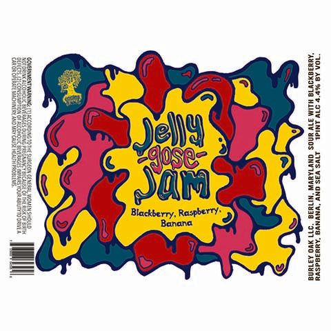 Burley Oak Jelly Gose Jam Blackberry, Raspberry, Banana Sour Ale by Burley Oak Craft Brewery, beer label