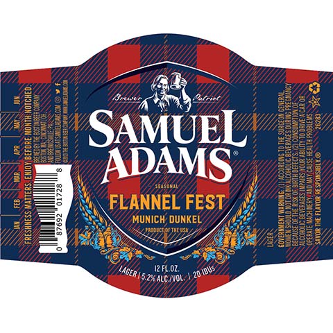 Samuel Adams Flannel Fest Dunkel by Samuel Adams, beer label