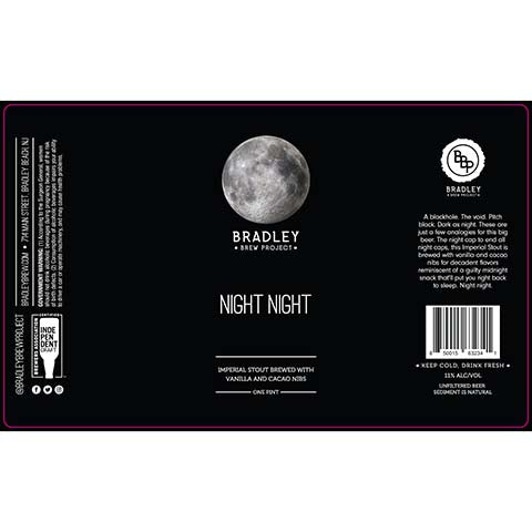 Bradley Brew Night Night Imperial Stout by Bradley Brew Project, beer label