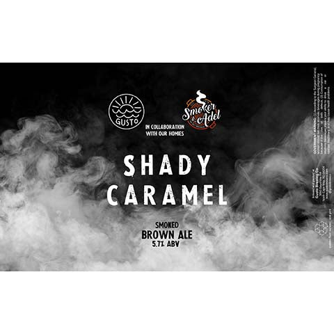 Gusto Shady Caramel Smoked Brown Ale by Gusto Brewing Co., beer label