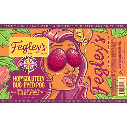 Fegley's Hop'Solutely Bug-Eyed Pog TIPA by Fegley's Brew Works, beer label
