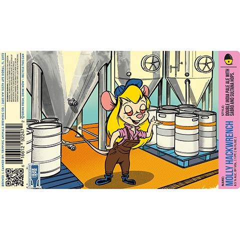 Tripping Animals Molly Hackwrench DIPA by Tripping Animals Brewing Co., beer label