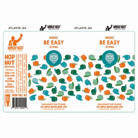 Monday Night Hop Hut Be Easy Citra 2x NEIPA by Monday Night Brewing, beer label