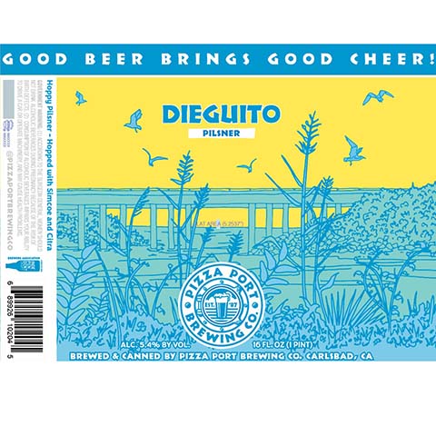 Pizza Port Dieguito Pilsner by Pizza Port Brewing Co., beer label