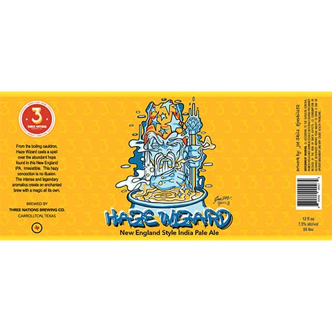 Three Nations Haze Wizard IPA by Three Nations, beer label