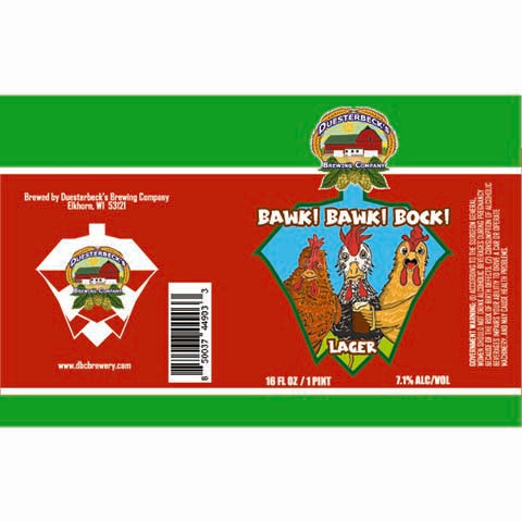 Duesterbeck's Bawk! Bawk! Bock! Lager by Duesterbeck's Brewing Company, beer label