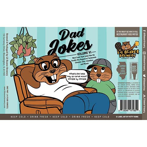 Lil Beaver Dad Jokes Volume VI West Coast IPA by Lil Beaver Brewery, beer label