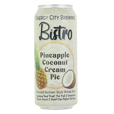 Energy City Bistro Pineapple Coconut Cream Pie Flavored Berliner-Style Weisse by Energy City Brewing, beer label