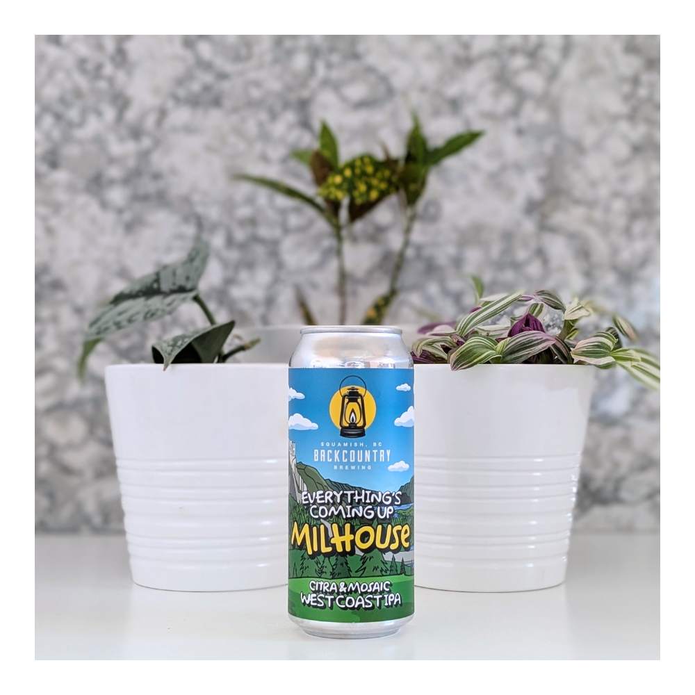 Everything's Coming Up Milhouse West Coast IPA by Backcountry Brewing, beer label