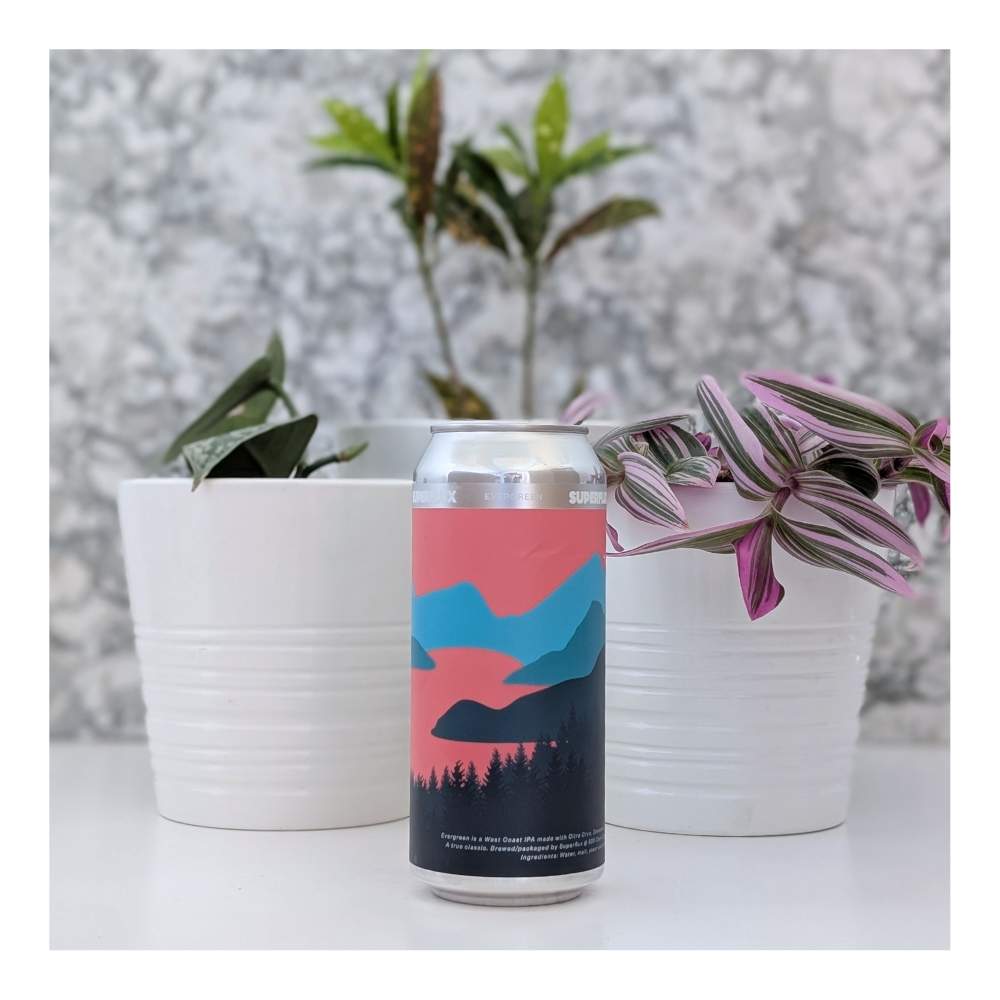 Evergreen West Coast IPA by Superflux Beer Company, beer label