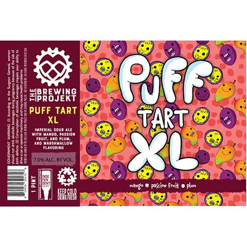 The Brewing Projekt Puff Tart XL (Mango, Passion Fruit Plum) by The Brewing Projekt, beer label