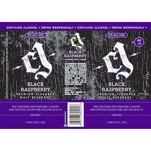 Crunk Juce Black Raspberry by 7th Street Brewing, beer label