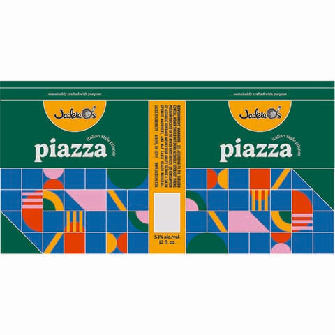 Jackie O's Piazza Pilsner by Jackie O's Pub & Brewery, beer label