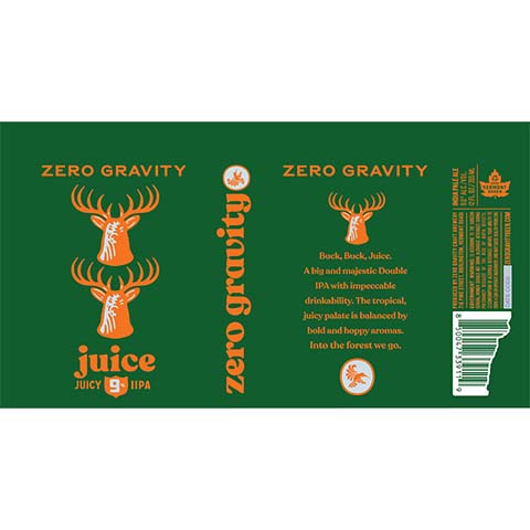 Zero Gravity Juice IIPA by Zero Gravity Craft Brewery, beer label