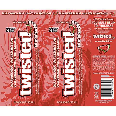 Twisted Tea Around Raspberry Watermelon by Twisted Tea Brewing Co., beer label