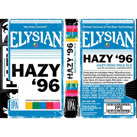 Elysian Hazy '96 Hazy IPA by Elysian Brewing Co, beer label