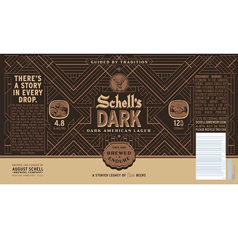 Schell's Dark American Lager by August Schell Brewing Co, beer label