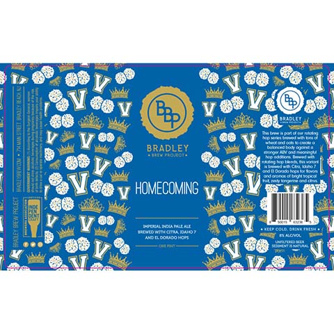 Bradley Brew Homecoming Imperial IPA by Bradley Brew Project, beer label
