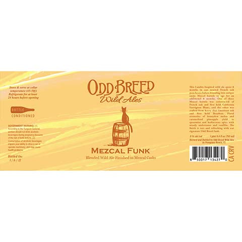 Odd Breed Mezcal Funk Blended Wild Ale by Odd Breed Wild Ales, beer label