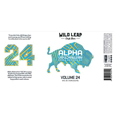 Wild Leap Alpha Abstraction Volume 24 DIPA by Wild Leap Brew Co., beer label