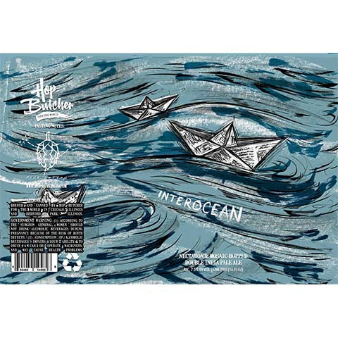 Hop Butcher Interocean DIPA by Hop Butcher For the World, beer label