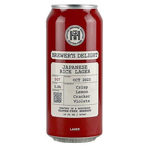 Ground Breaker Brewer's Delight 007 - Japanese Rice Lager by Ground Breaker Brewing, beer label