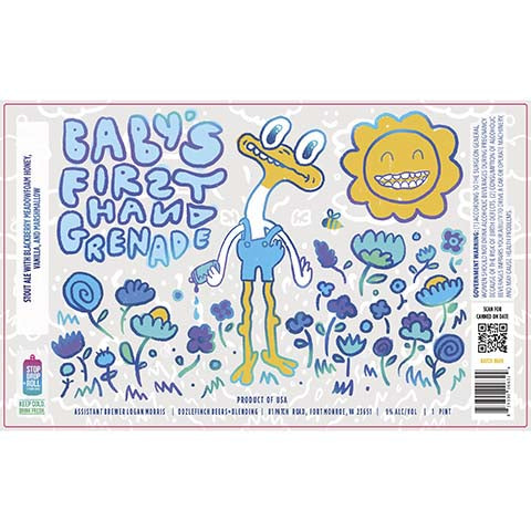 Oozlefinch Baby's First Hand Grenade Sour Ale by Oozlefinch Beers & Blending, beer label