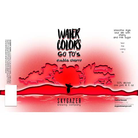 Skygazer Watercolors Go To's Double Cherry Smoothie Sour Ale by SKYGAZER Brewing Co, beer label