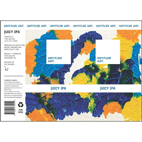 Untitled Art Juicy IPA V13 by Untitled Art, beer label
