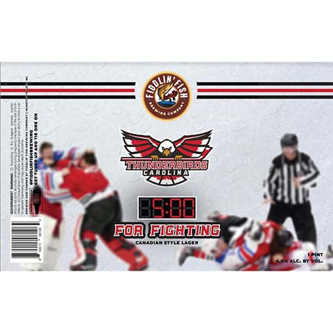 Fiddlin' Fish 5:00 For Fighting Canadian Lager by Fiddlin' Fish Brewing Company, beer label