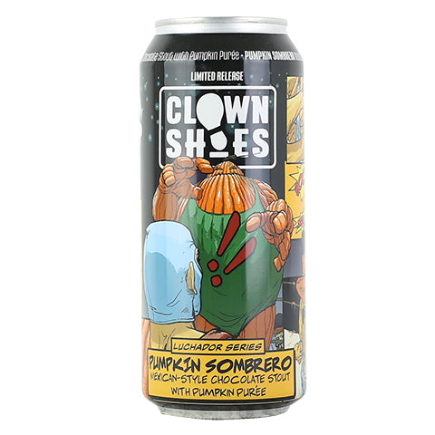 Clown Shoes Luchador Series Pumpkin Sombrero Mexican-Style Chocolate Stout by Clown Shoes, beer label